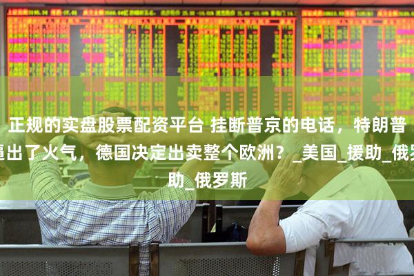 正规的实盘股票配资平台 挂断普京的电话，特朗普被逼出了火气，德国决定出卖整个欧洲？_美国_援助_俄罗斯