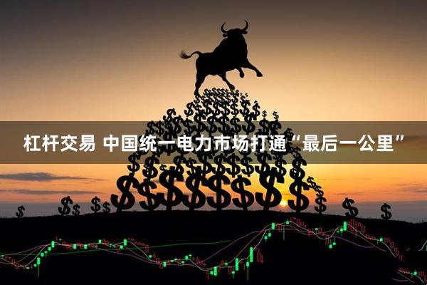 杠杆交易 中国统一电力市场打通“最后一公里”